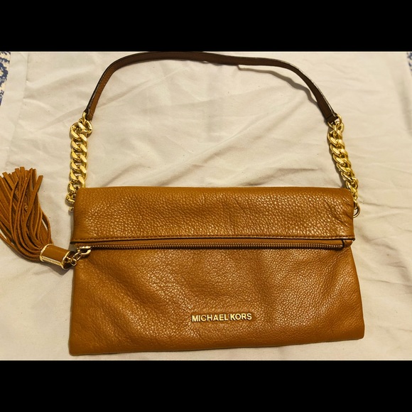 Michael Kors Leather Flap Handbag with Tassel - Picture 2 of 5